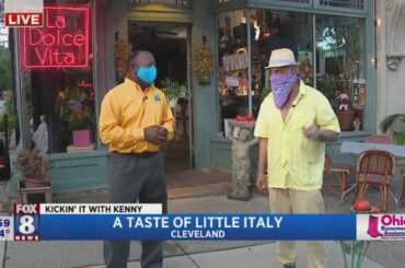 Kenny's sampling some of what Cleveland's 'Little Italy' has to offer
