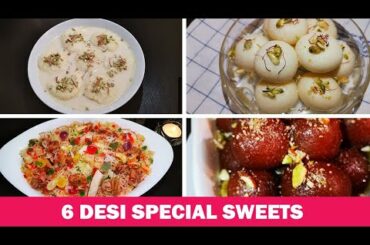 Six in one Desi sweets/ sweet rice/Dessert Recipes in Urdu/hindi  by food 4 family