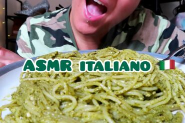 ASMR ITA: Pasta e Pesto 🇮🇹- EATING SOUNDS - ITALIAN PASTA - GREEN FOOD