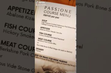 Passione Ristorante Italiano 5-Course Set Menu RM100++