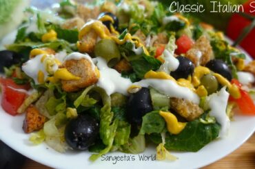 Classic Italian Salad Recipe • #ItalianSaladRecipe • Sangeeta's World