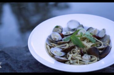 白酒蛤蜊義大利麵 Clam Linguine with white wine and garlic/ASMR