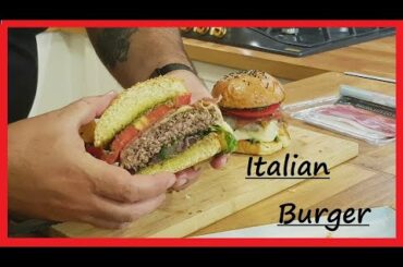 🍔 Burger ITALIAN 🍟 cu Mozzarella, Prosciutto si Pesto - Home Cooking - Florin Arvunescu