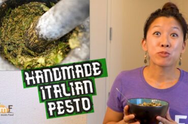 Old School ITALIAN PESTO with Mortar & Pestle - Thick, Creamy and Delicious!!