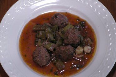 Lamb Meatballs and Italian Green Beens