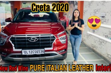 2020 CRETA Mulberry Red with all new PURE ITALIAN LEATHER wine red Interiors🤩
