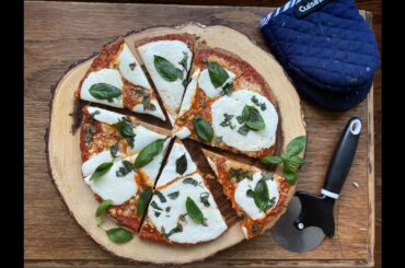 Keto Margherita Pizza with Eggless Almond Flour Base. (किटो पिज़्ज़ा) Italian comfort food.