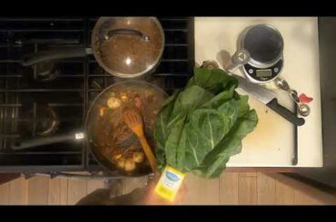 italian marinara with collard greens and scallops