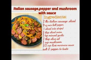 How to cook italian sausage,pepper and mushrooms with sauce / low carb