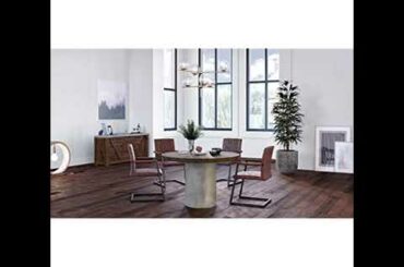My Review About Limari Home Donavon Collection Modern Style Round Oak Dining Table with Concrete