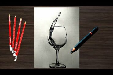 Drawing of Wine Glass | realistic | sketch | Drawing of Simple Glass - How to Draw Realistic Art