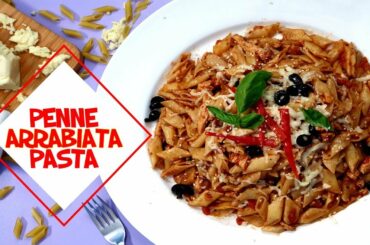 Pasta in Red Sauce or Penne Arrabiata | Pasta Arrabiata Recipe | Italian recipe