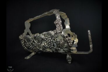 Elegant Vintage Grapevine Silver Plated Wine Bottle Holder Kitchen Pewter Rack Godinger 🔥🔥