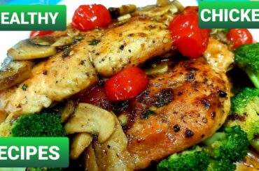 HEALTHY CHICKEN RECIPE (Italian skillet chicken with mushrooms and broccoli)videoदेखें और बनायेeasy🍗