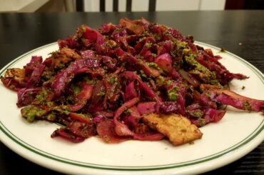Italian Pesto with Purple Cabbage and Tempeh