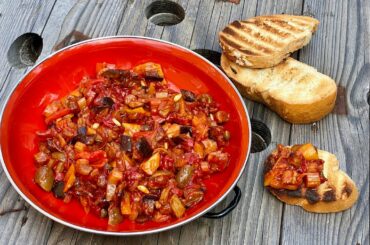The EGGPLANT CAPONATA Sicilian Italian Original recipe vs @l'uomo di casawith BBQ Caponata recipe