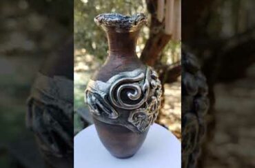 Single Handle Ancient Wine Vessel Biblical Ancient Holy Land Pottery - Grapevine 925 sterling silver