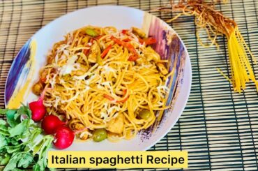Spicy Chicken Spaghetti /Chicken Vegetables Spaghetti Recipe/Italian  Spaghetti |Hum Sab ka kitchen