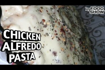 make Chicken alfredo in microwave.A new  style cheese pasta Italian dish by Food Show