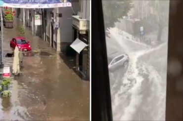 #ITALY Forte Temporale E   Grandine In Piedmonte, Asti, Hailstorm Hits Asti, Piedmont, August. 28