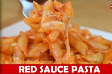Red Sauce Cheesy Pasta - Restaurant Style Italian Dish - Saima's Cooking Secrets