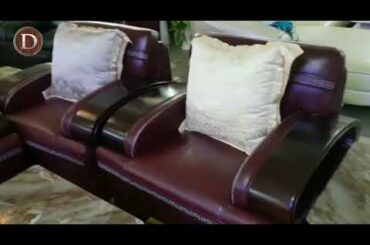 7 seaters Wine Italian Leather Sofa Set in Lagos, Nigeria