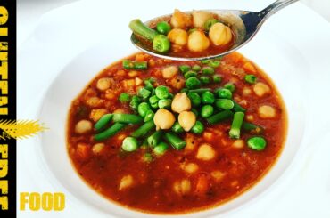 Italian vegetable soup with red lentil and chickpea - gluten free recipe