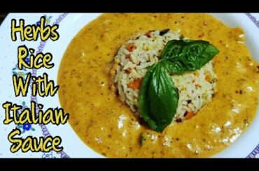 Herbs Rice With Italian Sauce I Italian Rice With Gravy I इटैलियन चावल I Food Cravings By Ishita