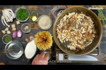 Italian Recipe #9 - Pasta Tossed in Cheesy Mushrooms