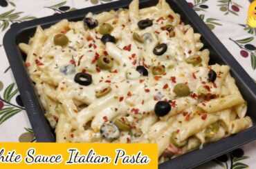 Creamy White Sauce Italian Penne Pasta Recipe || Authentic Italian Penne Pasta in White Sauce