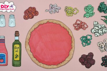 MAKE PIZZA FOR PAPER DOLLS ORDER ITALIAN CUISINE DRAW FOOD HANDMADE AND PAPERCRAFT