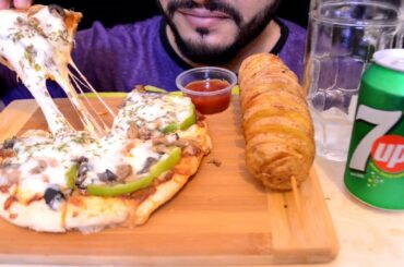 ASMR PIZZA & TORNADO POTATO | ITALIAN FOOD |  اصوات أكل بيتزا