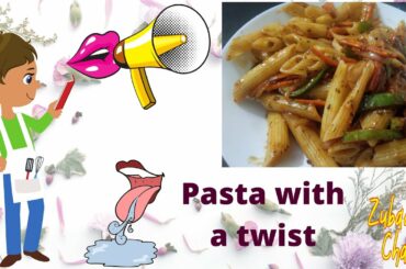 Fusion Pasta recipe - Perfect blend of Chinese Sauces & Italian herbs.