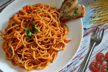 spaghetti| spaghetti with tomato sauce| Red Sauce spaghetti | Italian recipes | #foodrecipes