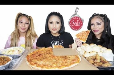 SAL'S ITALIAN RISTORANTE MUKBANG  (PIZZA +  MEAT SAUCE SPAGHETTI + PASTA ALFREDO + CHICKEN WINGS)