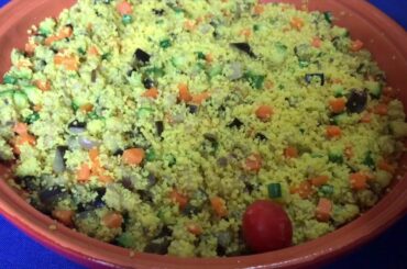 Italian food in Amharic- Cous cous with vegetables