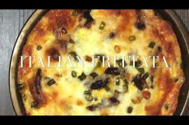 Traditional Italian Frittata,Tasty salmon frittata in Italian style.enjoy Italian food from home.