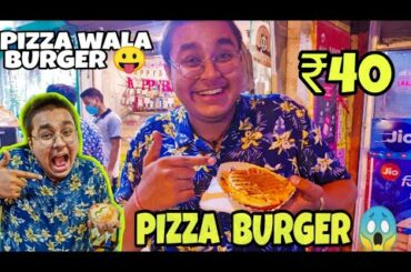 BIGGEST CHEESY BURGER PIZZA | Indian Street Food | Best Delhi Street Food