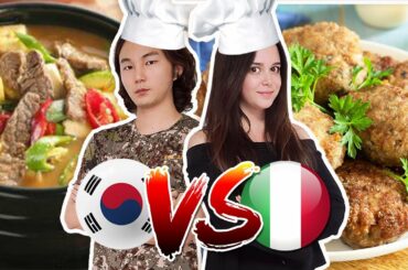 개소리 요리대회 이태리 VS 한국 || KOREAN Food VS ITALIAN food cooking challenge  [국제커플]