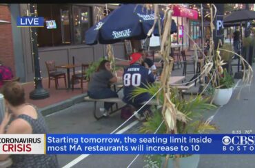 Massachusetts Restaurants Will Increase Indoor Seating to 10 People Starting Monday