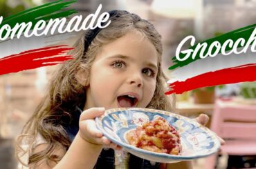 Italian/English 5 years old makes homemade gnocchi from scratch !