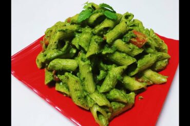 Pesto Pasta With Spinach - Pasta Recipe - Italian Pasta - पेस्तो पास्ता