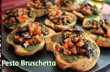 Pesto Bruschetta | How to Make Italian Bruschetta | Indish Food