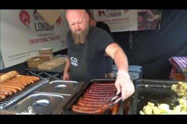 LONDON STREET FOOD, AMAZING STEAK AND CHIPS, HOT DOGS, DUCK CONFIT, BRUSCHETTA, DOSA, DOUGHNUTS