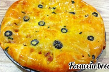 Italian Focaccia Bread Recipe without oven | Focaccia Bread Sandwich | Stuffed Pizza