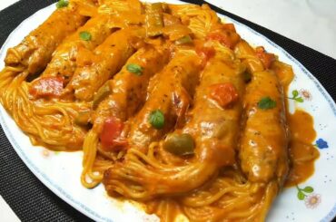 Kabab Wrapped Spaghetti | Delicious Italian Pasta Kabab Recipe | Zaiqon Ki Dunya