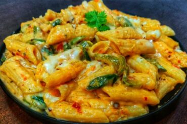 Red and White Sauce Pasta Recipe | Mixed Sauce Pasta Recipe | Italian Style Pasta With Indian Twist