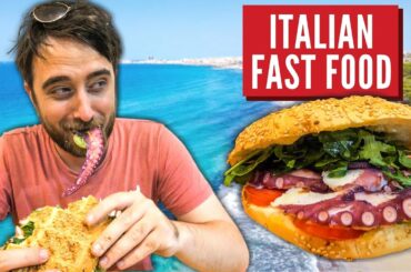Italian Fast Food Is CRAZY! Pizza Dough Burger & Octopus Sandwich?! | Exploring Puglia's Salento