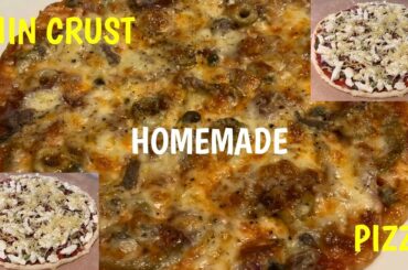 Homemade THIN CRUST PIZZA with Various Toppings | Italian Cuisine Inspired