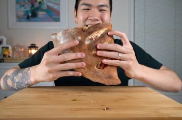 Eating a Big Honkin' Stromboli | Italian Food Mukbang